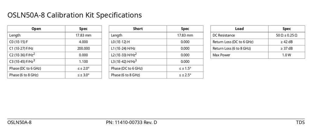 ANRITSU OSLN50A-8 Kit de calibration Type N(m) DC à 8GHz 50Ω